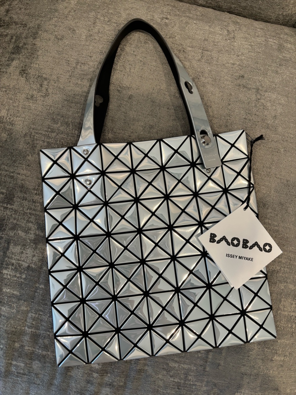 Issey Miyake Bao Bao Silver Lucent Tote Prism Bag NWT